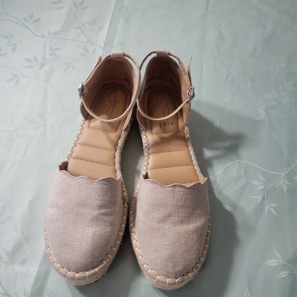 JOIE Cruz Natural Platform Memory Foam Espadrille Sandals 8